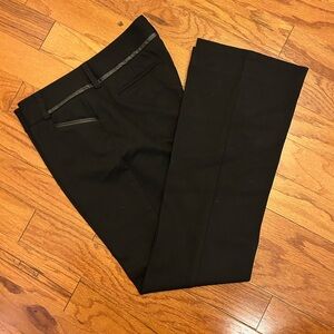 Alfani black dress pants with faux leather trim. Size 12